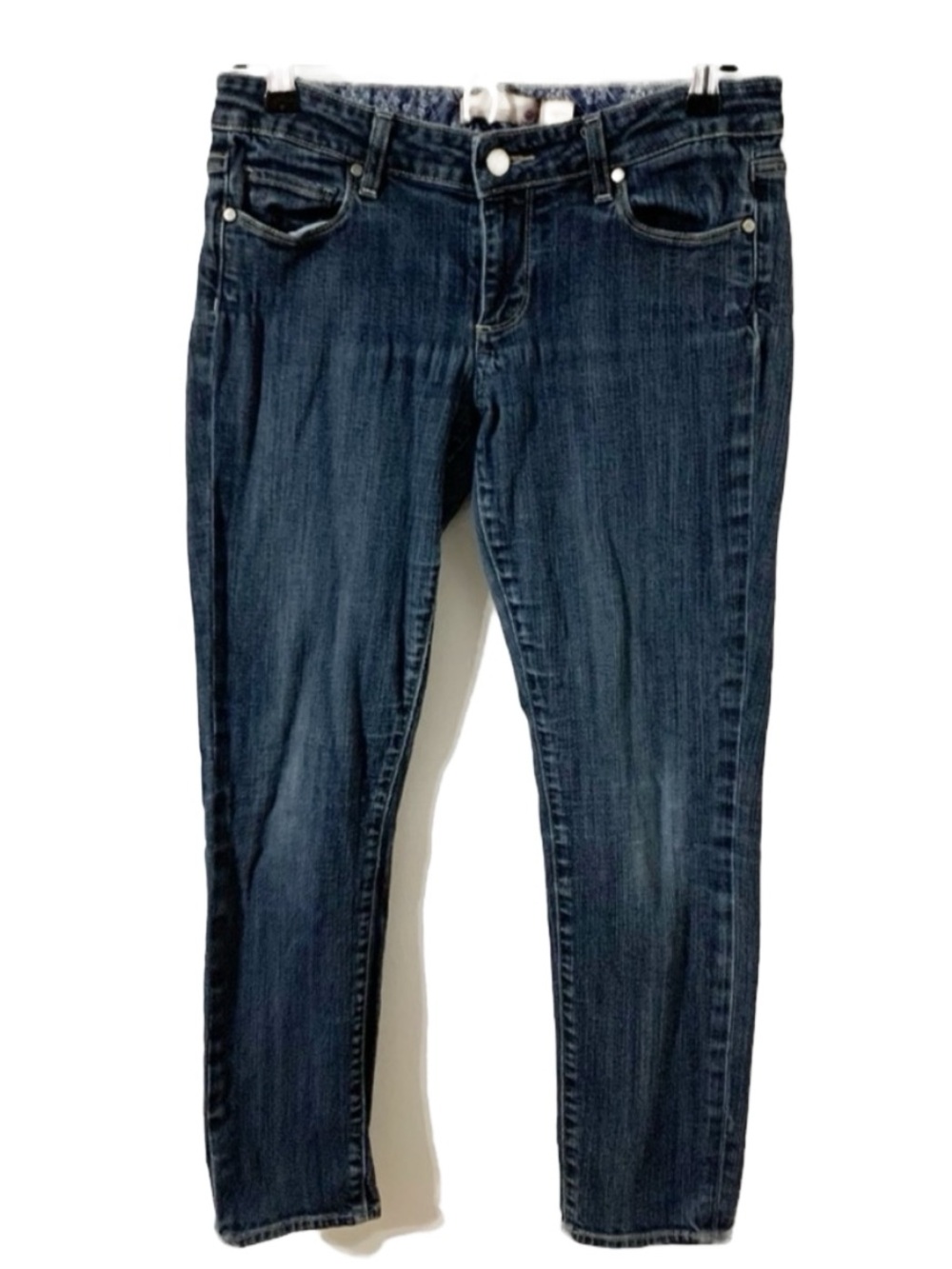 Paige Skyline Premium Denim Skinny Jeans Indigo Blue Darker Wash Size 28